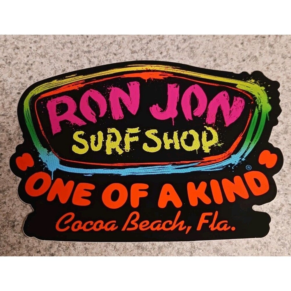 Ron Jon Surf Shop "One of a Kind" Cocoa Beach, Fla. Sticker/Decal 80's Colors